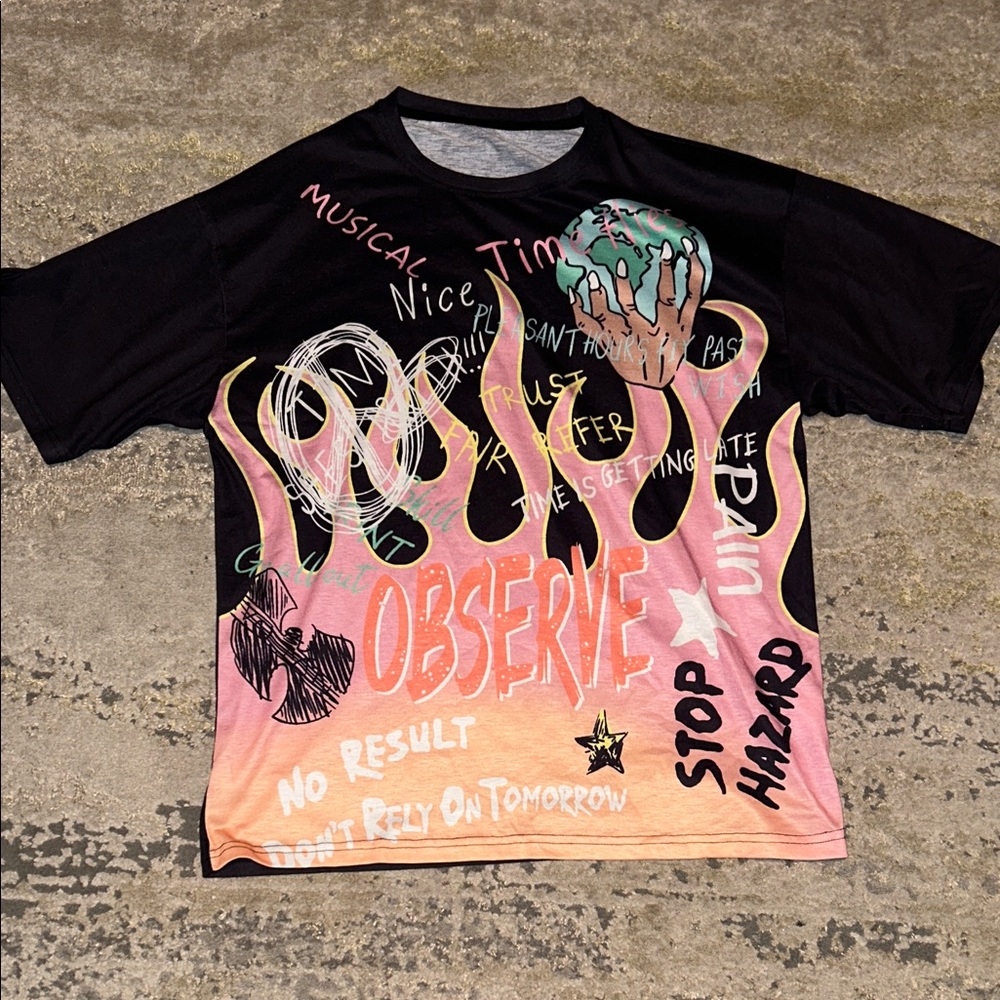Graphic T-Shirt - Black and Pink
